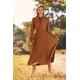 thumbnail image 3 of Vestido PRETTYGARDEN 2025 Midi con Mangas Largas Plisado Marrón Talla S, 3 of 8