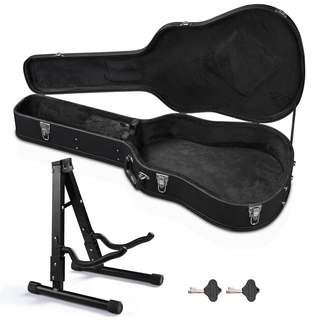 Yescom 41 Pouces Étui Rigide pour Guitare Acoustique avec Support Pliant pour Basses Électriques