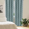 thumbnail image 2 of Ambesonne Floral Window Curtains, Round Bloom and Leaves, Each 28" W x 63" L, Indigo Seafoam, 2 of 4