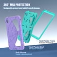 thumbnail image 4 of Kids Case for Samsung Galaxy Tab A9 8.7" 2023 SM-X110 / SM-X115 with Pencil Holder, Lightweight Shockproof Stand Anti-Slip Rugged Silicone PC Case Cover for Boys Girls for Tab A9, Purple+Mint, 4 of 8