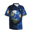 thumbnail image 2 of Earth In The Solar System Men'S 3d Print Casual Button Down Shirts, Novelty Hawaiian Short Sleeves M, 2 of 8