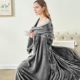 thumbnail image 5 of IR Imperial Rooms Fleece Bed Throw Blanket, Plush, Travel and Couch Fuzzy, Cozy Washable Ultrasoft Throw Size Silver/Light Gray, 5 of 13