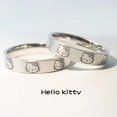 thumbnail image 4 of Sanrio-Conjunto de anillos abiertos de Hello Kitty para pareja y niña, anillo ajustable a la moda, accesorios de joyería, regalo, 4 of 4