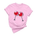 thumbnail image 5 of Diufon Hauts de la Saint-Valentin pour Femmes Décontracté Manches Courtes Col Rond Pull Chemise Imprimé Graphique Mignon Tendance, 5 of 5
