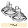 (2 pack) Tommee Tippee Natural Start Baby Bottle Nipples, Fast Flow, 6+ Months, Breast-like, Anti-Colic Valve, Soft Silicone, 2 Pack
