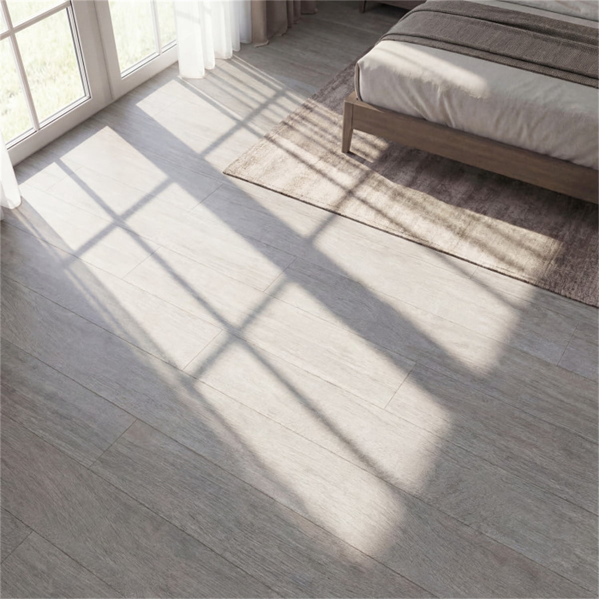48-Pack Wood Look Vinyl Plank Flooring 36 Sq.Ft Waterproof PVC Floor Tiles for Home Bedroom Kitchen Gray