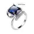 thumbnail image 2 of K-KED Cubic Zircon Women Wedding Delicate Jewelry Charm 925 Silver Filled Ring One Sz 6-10-9-Blue, 2 of 9