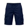 thumbnail image 6 of BVnarty Men's Summer Multi-Functional Cargo Shorts Solid Color Outdoor Casual Shorts With Multiple Pockets For Hiking And Workouts Navy XL, 6 of 7