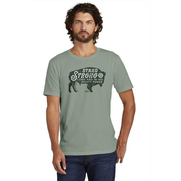 Light Source Mens T-Shirt Stand Bison