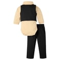 thumbnail image 2 of Miaeowve Baby Boys Gentleman Formal Suit Long Sleeve Bowtie Dress Romper +Vest +Pants Wedding Yellow 100, 2 of 5