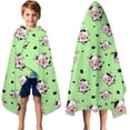 thumbnail image 3 of Green Cow Spot Pattern Hooded Bath Towel，50"x30" for Ages 3 To 12 Kids, Quick Dry Lightweight Soft Microfiber Hood Beach Towel Cover Up for Kids, 3 of 7