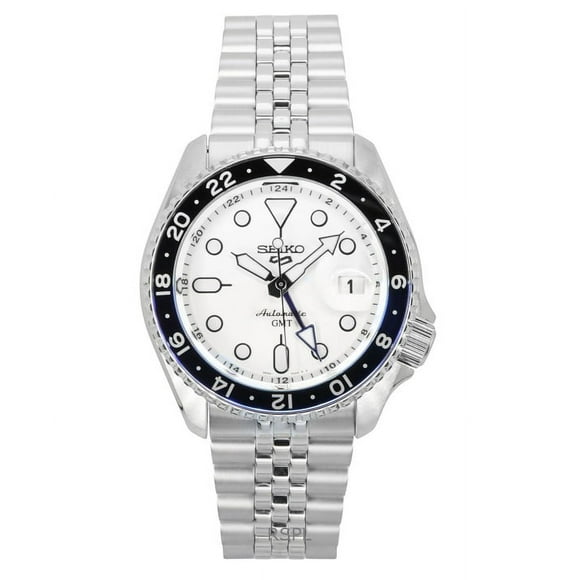 Seiko 5 Sports SKX GMT Stainless Steel White Dial Automatic SSK033K1 100M Men's Watch