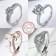 thumbnail image 2 of Anillo de plata de ley 925 con circonitas brillantes, ajustable, sencillo, de moda, exquisito, para mujer, accesorios de joyería, regalo para fiesta de boda, 2 of 5