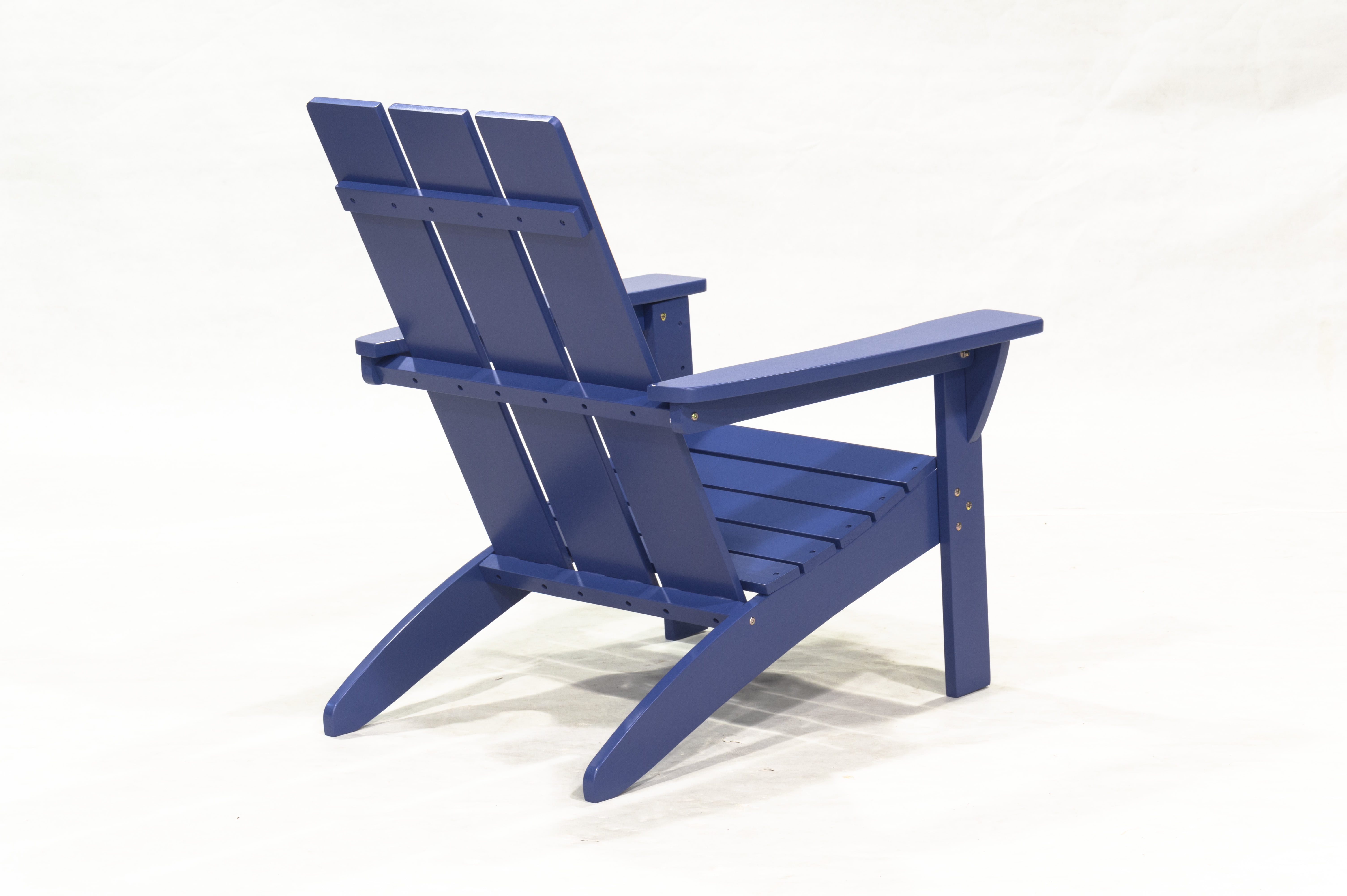 Outdoor Patio Garden Furniture 3-Piece Wood Adirondack Chair Set, Weather Resistant Finish,2 Adirondack Chairs and 1 Side Table-Blue