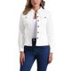 thumbnail image 1 of Chaqueta de mezclilla para mujer INSPIRE CHIC con cuello alto, mangas largas, bolsillos con solapa, chaqueta de jeans blanca XL, 1 of 6