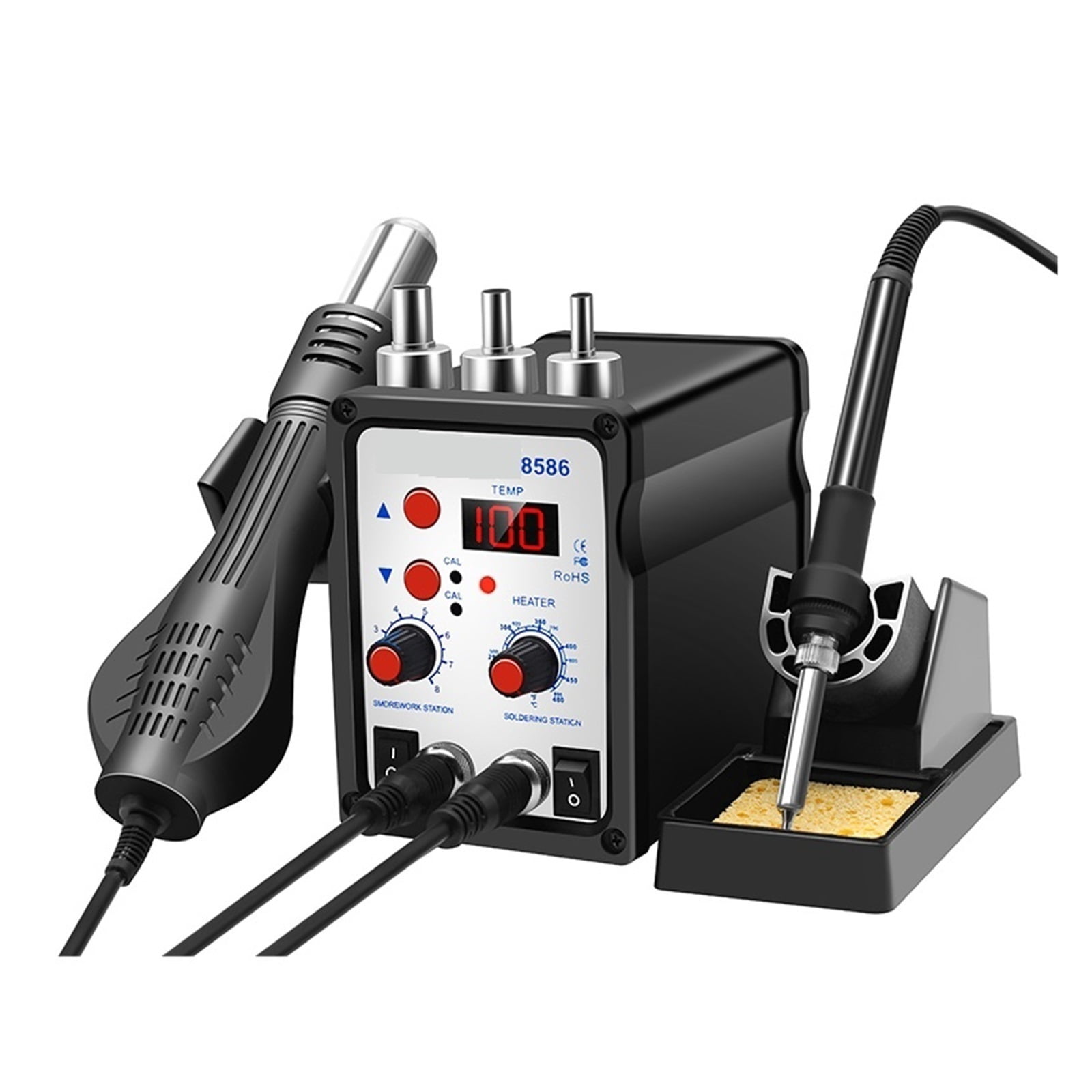 8586 Soldering Station Portable Digital Hot Air Gun BGA Rework Solder Station Hot Air Blower Heat Gun Desoldering Tool ,Fast Heating