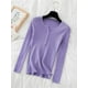 thumbnail image 1 of Suéter básico ajustado con cuello en V y botones para mujer, Jersey de punto, Tops suaves y cálidos, otoño e invierno, 2024, 1 of 5