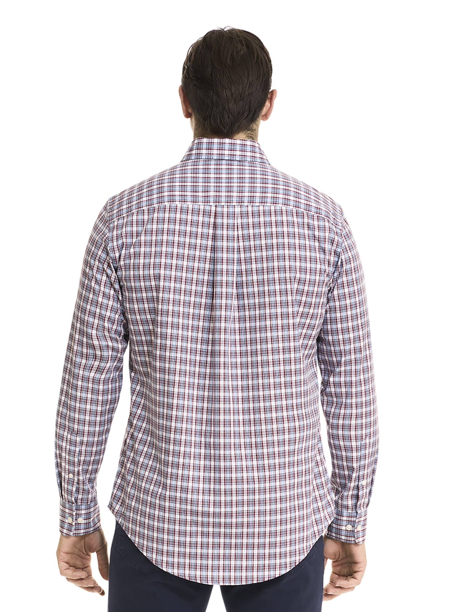 Arrow Men’s Hamilton Plaid Button Down Dress Shirt with Long Sleeves