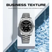 NIBOSI Mens Luxury Simple Business Temperament Automatic Calendar Waterproof Quartz Watch