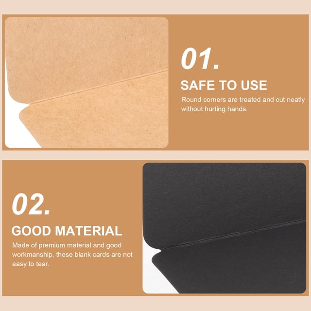 TABLZONE 50Pcs Premium Kraft Paper Blank Blessing Cards for Writing Folding Note and Decorative Craft