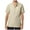 Khaki, variant on HaoXianJian Men's Linen Shirts Top Short Sleeve Tees Button Up Tshirt Casual Mandarin Collar Summer Top Slim Fits Blouses for Men Solid Color Work Office Shirt
