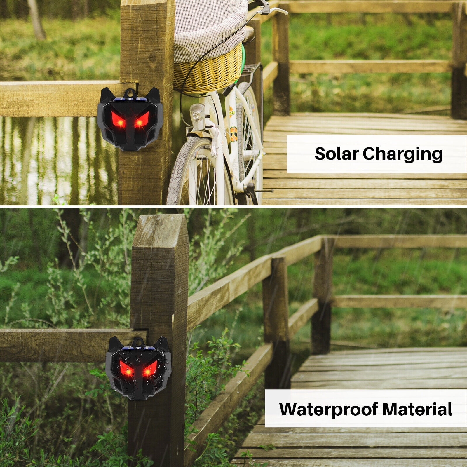 JahyElec Solar Nocturnal Animal Repeller, 4 pack Nighttime Coyote Repeller Waterproof Deer Repellent Device for Raccoons Foxes for Gardens