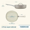 thumbnail image 3 of Farberware Vibrance 2.75 Quart Ceramic Nonstick Saute Pan with Lid, Dishwasher Safe and Oven Safe to 500°F, Silver, 3 of 11