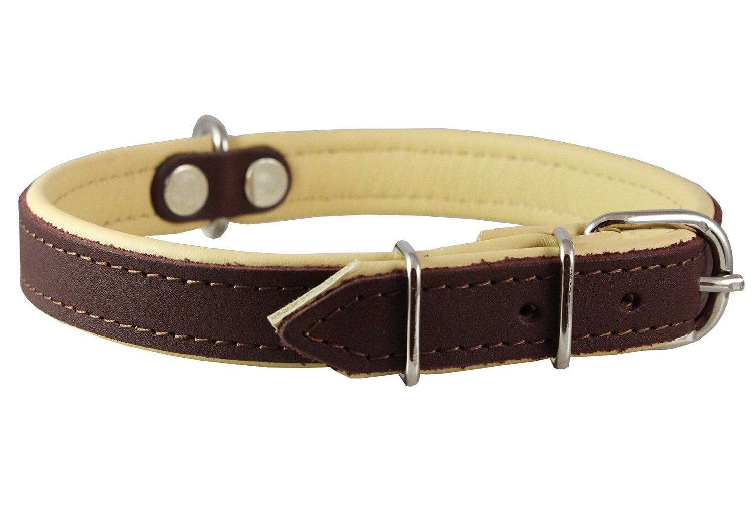 Real Leather Soft Leather Padded Dog Collar (15"18" Neck; 3/4" Wide