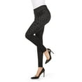 thumbnail image 4 of SlimMe Flocked Monochrome Cheetah Leggings - Womens - Female (Small/Medium, Black), 4 of 6