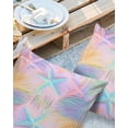 thumbnail image 3 of Outdoor Waterproof Pillow Covers Pack of 2, Summer Romantic Blue Pink Starfish Plant Decorative Throw Pillowcases Cushion Covers for Garden Patio Tent Sofa Couch, 20x20 inch, 3 of 8