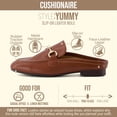thumbnail image 3 of Cushionaire Yummy Slip On Womens Mules, Business Casual Loafers for Women with Low Heel and Metal Chain Detail, 3 of 16