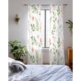 thumbnail image 3 of Pink Green Botanical Sheer Curtains 84 Inch Length 2 Panels Set for Living Room/Bedroom, Spring Watercolor Floral Leaf Plant Kitchen Curtains Grommet Semi-Sheer Curtains Window Treatments 42"x84"x2, 3 of 7