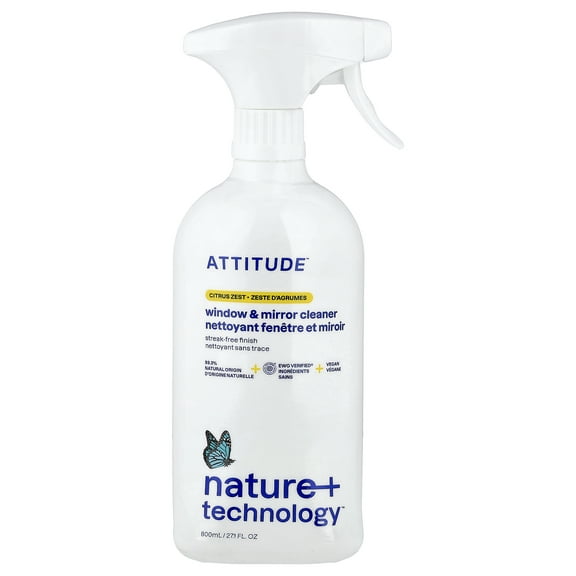 Attitude Window And Mirror Cleaner Spray, Citrus, 27.1 Oz