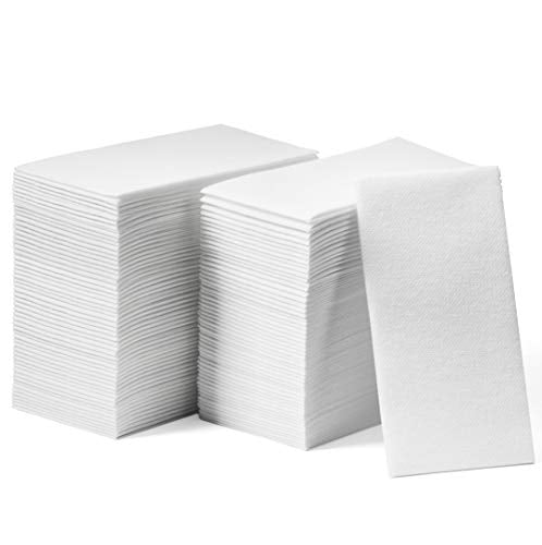 Disposable White Napkins Towel Cloth-Like Paper Linen-Feel 200 Pack 
