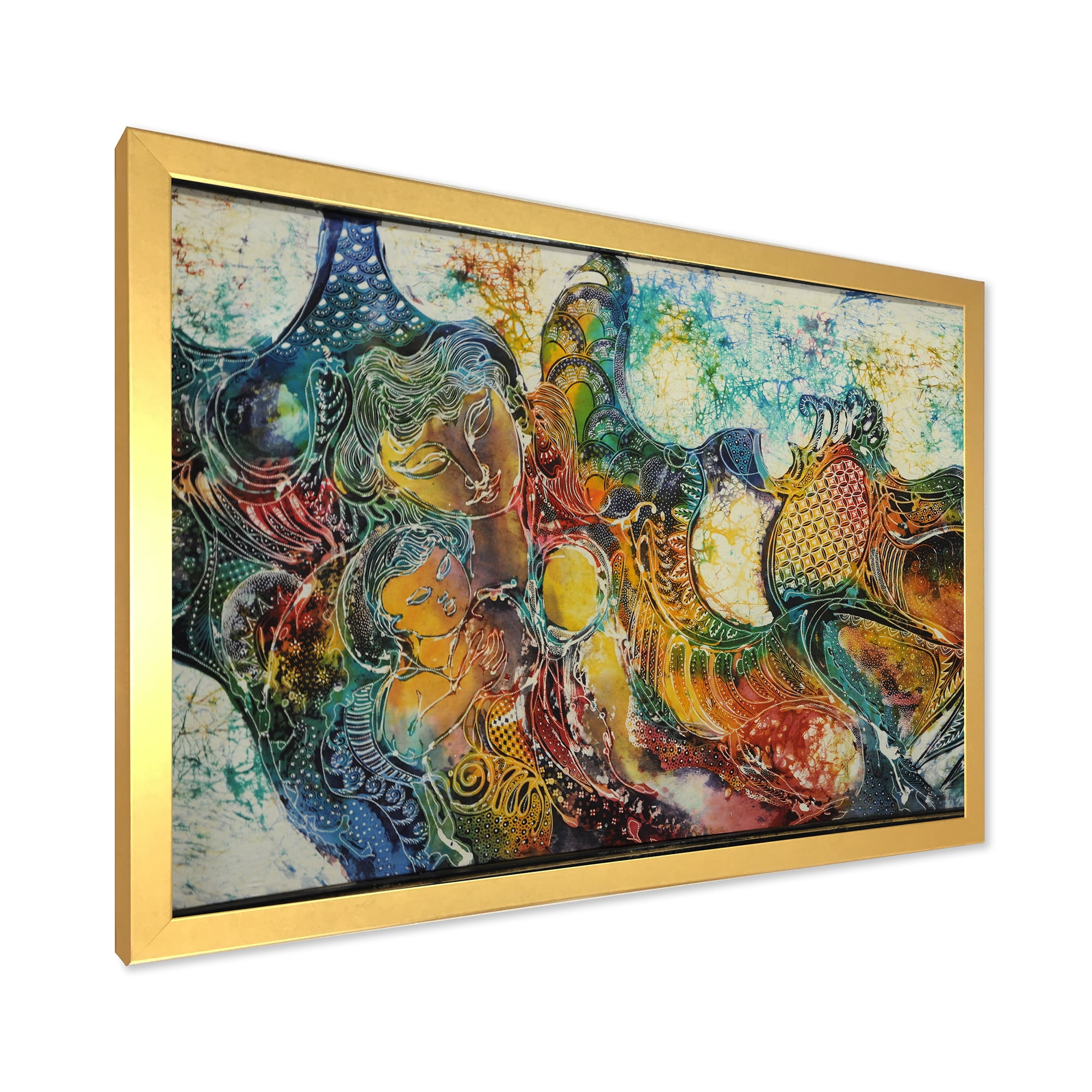 Designart 'Child With Mother With Batik' Modern Framed Art Print
