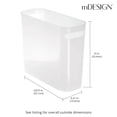 thumbnail image 4 of mDesign Plastic Small 1.5 Gal./5.7 Liter Trash Can, Handles, 2 Pack, Clear Frost, 4 of 8
