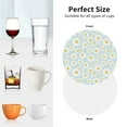 thumbnail image 6 of Lsque Daisies Flowers Pattern 4" Drink Coasters Set of 4, PVC Leather Absorbent Coasters, Table Coaster Set Decorative Coffee Cup Coasters Housewarming Gift -Round Shape, 6 of 6