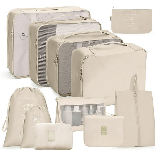 Bolsa de almacenamiento de viaje, juego de 10 piezas, organizador de ropa para equipaje de viaje, bolsa de almacenamiento, juego de almacenamiento simple y separado