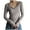 Beige, variant on Lovskoo 2024 Womens Long Sleeve Shirts Basic Tops Underscrubs Winter V Neck Bottomed Double-Sided Long Sleeve Tops Gray