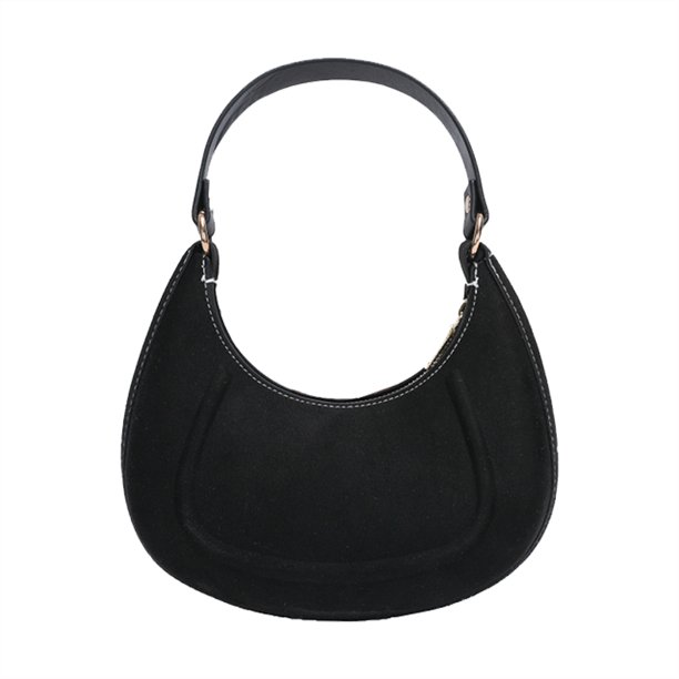 Bolsa de axila para mujer Bolsa de mano de media luna con cremallera para dama (negro) Tmvgtek Para Estrenar
