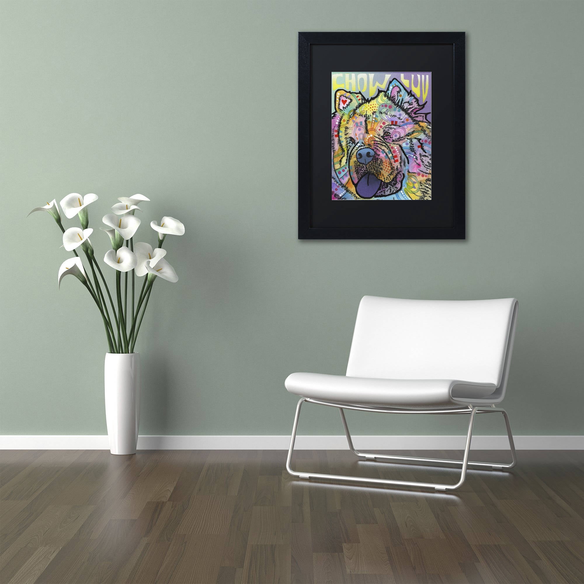 Trademark Fine Art 'Chow Love' Canvas Art by Dean Russo, Black Matte, Black Frame