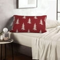 thumbnail image 3 of Christmas Pillow Covers 12x20 Inch Set of 2 Red Cream Christmas Tree Decor Throw Pillows Winter Xmas Holiday Outdoor Lumbar Cushion Cases for Couch Bed Decorations, 3 of 5
