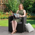 thumbnail image 2 of CorLiving Parksville Resin Wicker and Steel Patio Armchair with Cushions, Standalone or as Part of a Set, Sold Individually, 2 of 8