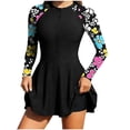 thumbnail image 2 of Traje de baño tankini informal para mujer, cuello dividido, media cremallera, manga larga, mono + pantalón de cuatro esquinas con almohadilla en el pecho, pantalones de natación, traje de surf, traje, 2 of 9