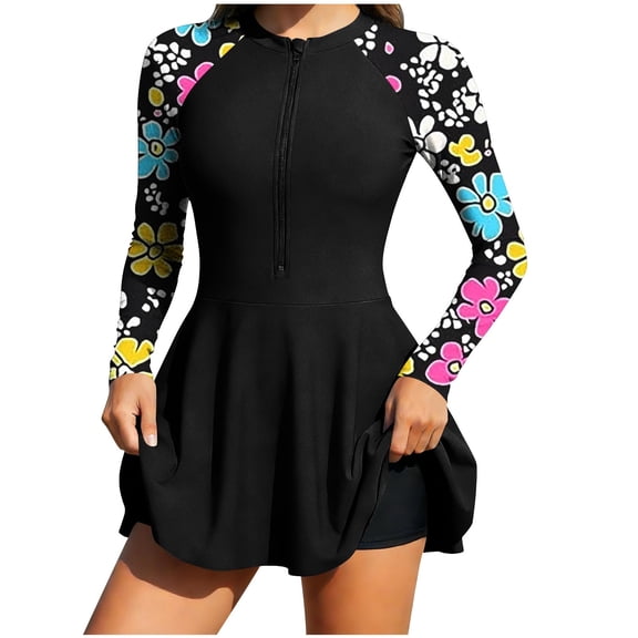 2 Piece Swimwear Sets for Women,Long Sleeve Swimsuits for Women Swim Dress Swimwear 2 Piece Bathing Suit with Shorts