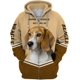 thumbnail image 3 of Sudaderas con capucha con cremallera impresa en 3D para hombres y mujeres, disfraces de cosplay de Halloween, Hogar es donde mi perro es Beagle, 3 of 4