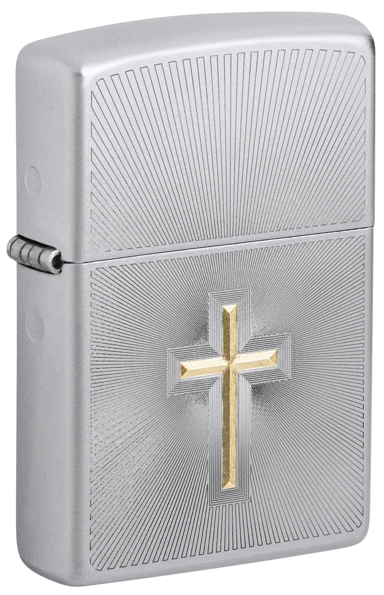 Zippo Lighter- Pipe Lines Design Satin Chrome Windproof Lighter