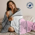 thumbnail image 2 of Pink Gray Beach Coastal Throw Blankets, Abstract Geometric Ocean Waves Soft Fleece Blanket Decorative for Home Sofa Couch Chair Living Bedroom, 50x60 inches,, 2 of 8