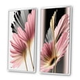 thumbnail image 3 of Designart "Hyperrealistic Gerbera Daisy Blooms III" Gerbera Framed Wall Art Set Of 2 - Pink Floral Framed Canvas Set For Living Room Decor, 3 of 7