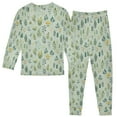 thumbnail image 3 of Boys Pajamas Girls Pajama Retro Weeds Cute Comfortable Cotton Two-piece Pajama Set, 3 of 7